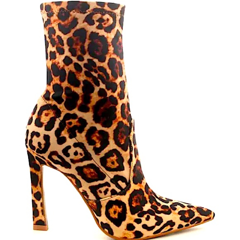 LADY GO DIVA Faux Suede Ankle Booties-Size 10/5 Inch Heel